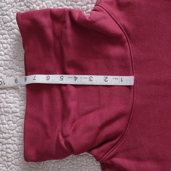 NWT Athleta XS 24/7 Funnel Neck Relaxed Organic Cotton Burgundy Sweatshirt - Picture 12 of 16